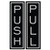 Push Pull Vertical Standard Door Sign w/Border (Black/Silver) - Medium