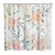 Sunlit Design Watercolor Spring Flowers with Leaves Fabric Shower Curtain with White Stripes, Beautiful Floral Scenery Rose Peony Bathroom Decoration Curtains