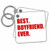 3dRose Red Best Boyfriend Ever 2.25 x 2.25 Inches Key Chains, Set of 2 (kc_179712_1)