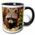 3dRose Ricky Raccoon Two Tone Black Mug, 11 oz, Black/White
