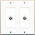 RiteAV - 2 Port Coax Cable TV- F-Type - Dual Gang Wall Plate