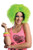 Rubie's Chic Wig, Neon Green/Black, One Size