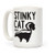 LookHUMAN Stinky Cat Skunk White 15 Ounce Ceramic Coffee Mug