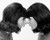 Posterazzi Side Profile of Twin Young Women face and Shouting Poster Print (18 x 24)