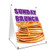 A-Frame Sidewalk Sunday Brunch Sign with Graphics On Each Side | 18" X 24" Print Size
