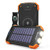 Solar Power Bank, Qi Portable Charger 10,000mAh External Battery Pack Type C Input Port Dual Flashlight, Compass (IPX4 Splashproof, Dustproof, Shockproof, Solar Panel Charging, DC5V/2.1A Input)