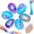 BESTZY Fluffy Slime Galaxy Egg Slime - 3 Blue Crystal Pearl Slime + 3 Galaxy Slime + 3 Pack Fruit Slices, Stress Relief Toy for Kids and Adults, Super Soft and Non-sticky