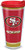 Tervis 1324754 NFL San Francisco 49ers - Touchdown Insulated Tumbler with Wrap and Red Travel Lid, 24 oz - Tritan, Clear