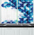 Ambesonne Abstract Kitchen Curtains, Modern Geometrical Circled Pattern with White Background Artwork, Window Drapes 2 Panel Set for Kitchen Cafe Decor, 55" X 39", Dark Blue White and Blue