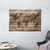 Ambesonne Rustic World Map Tapestry, World Atlas Reflection on Horizontal Oak Trees with Lines Region Space Theme, Wide Wall Hanging for Bedroom Living Room Dorm, 60" X 40", Pale Caramel