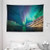Ambesonne Nature Tapestry, Mystical Aurora Borealis Above The Rocky Hills Magnetic Poles Solar Space Panorama, Wide Wall Hanging for Bedroom Living Room Dorm, 80" X 60", Jade Green
