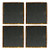 Thirstystone Gold Edge Slate Drink Coasters (Set of 4), Slate