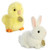 Aurora World Miyoni Easter Set - 7" Angora White Bunny, and Yellow Chick.