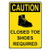 Weatherproof Plastic Vertical OSHA Caution Closed Toe Shoes Required Sign with English Text and Symbol