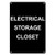 Weatherproof Plastic Vertical Electrical Storage Closet Sign with English Text, Black