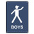 Weatherproof Plastic Vertical Boys Restroom Sign with English Text and Symbol