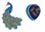 42" Glitter Peacock Foil Balloon & (5) Peacock Feather Print Latex Balloon Bundle
