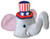 Beistle 66035 Plush USA Patriotic Elephant Hat 4th Of July Party Supplies Costume Accessory, One Size, Gray/Pink/Red/White/Blue