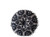 Creative Co-op Black Round Cotton Chambray Poms Pillow
