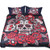 Feelyou Sugar Skull Duvet Cover Set Twin for Kids Funny Skeleton Bones Roses Flowers Print Bedding Set Halloween Gothic Microfiber Comforter Cover Gorgeous Quilt Cover with 1 Pillow Shams, Black Red