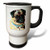 3dRose Victorian Pug Dog Portrait Stainless Steel Travel Mug, 14-Ounce