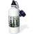 3dRose wb_44360_1"Weathered White Picket Garden Fence with Daisies and Vines" Sports Water Bottle, 21 oz, White