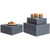MyGift Gray Nesting Bamboo Crate Display Risers, Set of 3
