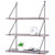 MyGift 3-Tier Torched Wood & Black Metal Wire Wall Mounted Display Shelves