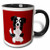 3dRose 218083_4 Funny Border Collie Puppy Dog Art Mug, 11 oz, Black