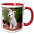 3dRose 4826_5 Schnauzer Ceramic Mug, 11 oz, Red/White