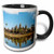 3dRose 257327_4 Angkor Wat temple complex Mirror image reflection, Siem Reap, Cambodia, Black Mug, 11 oz