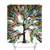 Fangkun Adjustable Colorful Tree Design Shower Curtain - Waterproof Polyester Fabric Bath Curtains Decor Set - 12pcs Shower Hooks - 72 x 72 inches
