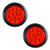 Truck Trailer 4" Round 12 LED Brake Stop Tail Light with Grommet Plug Red Lens (Pack of 2)