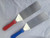 14.5" Grill Turner BBQ Stainless Steel Soild Spatula SET - One Red Handle Solid Turner and One Blue Handle Solid Turner-"KOSHER MARKING"