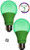 Sleeklighting LED A19 Green Light Bulb, 120 Volt - 3-Watt Energy Saving - Medium Base - UL-Listed LED Bulb - Lasts More Than 20,000 Hours 2pack