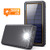 Solar Portable Charger 26800mAh Power Bank [Type-C Input] Fast Charging Phone Charger External Backup Battery Pack with 2 USB Output, LED Flashlight, Shockproof, Non-Slip, for iPhone, Samsung Galaxy
