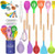 Umite Chef Kitchen Cooking Utensils Set 24 pcs Non-stick Silicone Cooking Kitchen Utensils Spatula Set with Holder Woodle Handle Heat Resistant Silicone Kitchen Gadgets Utensil Set Colorful