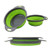 Silicone Collapsible Colander with handles, 2 Sets Kitchen Foldable Silicone Strainer Space-Saver Folding Strainer Colander for Pasta, Vegetables, Hot Water (Green)