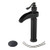 BWE Vessel Sink Faucet with Drain Assembly and Supply Line Waterfall Bathroom Faucets Single Handle One Hole Lavatory Mixer Tap Basin Tall Body Oil Rubbed Bronze