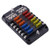 WUPP Boat Fuse Block, Waterproof Fuse Panel with LED Warning Indicator Damp-Proof Cover - 12 Circuits with Negative Bus Fuse Box Holder for Car Marine RV Truck DC 12-24V, Fuses Included