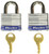 Master Lock 3T 1-9/16-Inch Wide Keyed-Alike Padlock, 9/32-Inch Shackle, 2-Pack