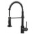 OWOFAN Kitchen Faucets Commercial Solid Brass Single Handle Single Lever Pull Down Sprayer Spring Kitchen Sink Faucet, Matte Black 9009R