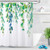 LB Watercolor Blue Green Leaves Shower Curtain Plants Floral Decorative Fresh Spring Mint Green Leaf Branch Bouquet Floral Pattern Botanical Bathroom Curtain 72x72 Inch Polyester Fabric