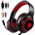 Stereo Gaming Headset for PS4 Xbox One Controller, SENHAI Noise Cancelling Over Ear Headphones with Mic, LED Light, Bass Surround, Soft Memory Earmuffs Compatible for PC Laptop Mac Switch