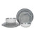 Melamine Dinnerware Set - 12pcs Dishes Dinnerware Set for 4, Indoor and Outdoor use, Dishwasher Safe, Break-resistant, Lightweight, Gray