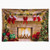 Funnytree 8x6ft Durable Fabric Christmas Fireplace Photography Backdrop No Wrinkles Interior Vintage Xmas Tree Stockings Party Background Portrait Banner Decorations Photo Booth Studio Props