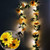 Fielegen 20 LED Battery Powered Artificial Sunflower Garland String Lights with Timer, 7.2ft Silk Sunflower Vines with 8 Sunflower Heads Fairy Night Lights for Indoor Bedroom Holiday Wedding Decor