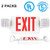 SPECTSUN Exit Sign with Emergency Light, Red Emergency Exit Lights with Battery Backup - 2 Pack, Exit Light with Emergency Light/Photoluminescent Exit Sign/Emergency Exit Light Led/Lighted Exit Sign