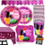 82 Piece Girl Spa Party Supplies Set Including Banner, Plates, Cups, Napkins, and Tablecloth, Serves 20