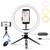 Qwoo 10'' Selfie Ring Light with Tripod Stand, LED Beauty Ring Light with Phone Holder for Streaming & YouTube Video Makeup Compatible with iPhone/Android, 3 Light Modes & 10 Brightness Levels